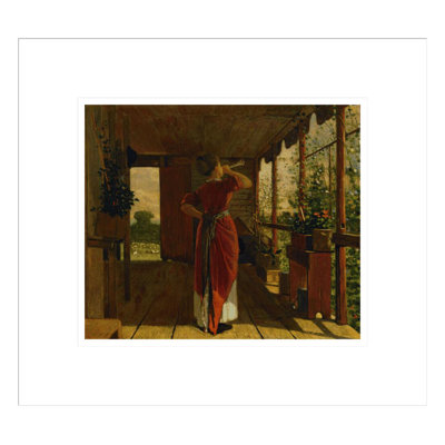 «The Dinner Horn» par Winslow Homer, impression giclée sur cadre