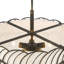 Luminaire suspendu 5 lumières Clapp en fer noir antique avec lin ivoire-477771132