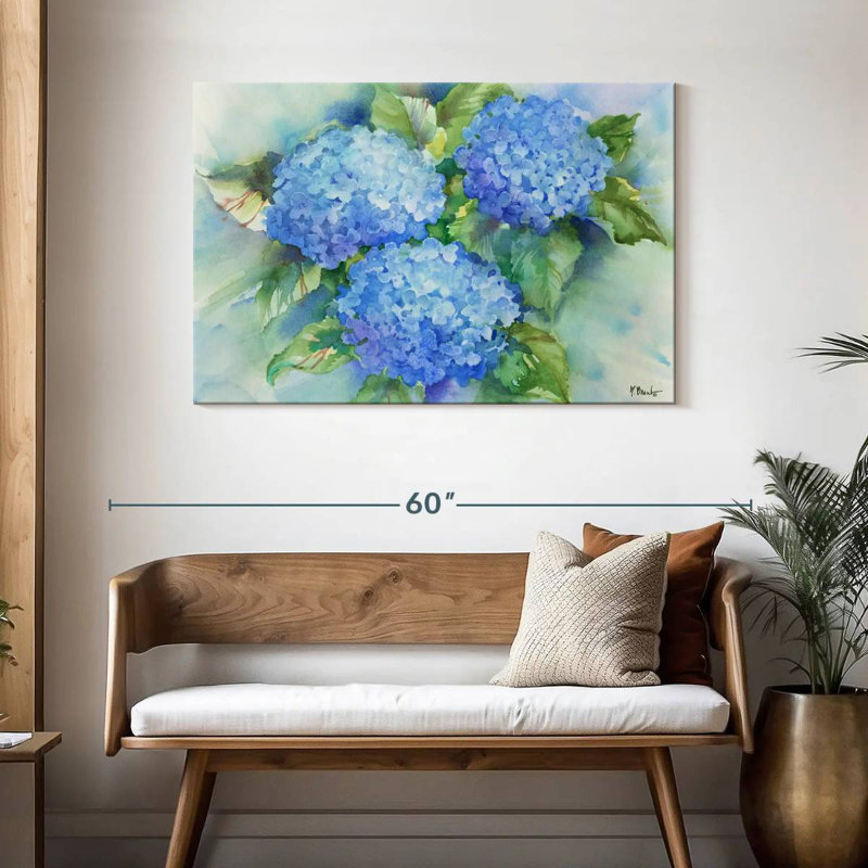 Hortensias bleu ciel Harnek, H 30 po x l 45 po