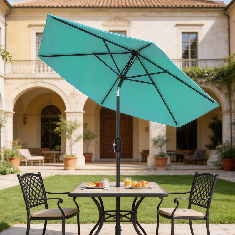 264cm Market Parasol, Turquoise