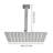 Rain Shower Head High Pressure Rainfall Showerhead Water Saving-124900007