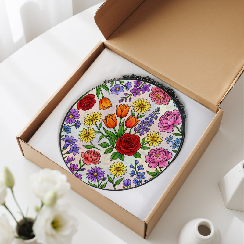 Panneau de vitrail de jardin 12 "H 12", H 12 po x l 12 po