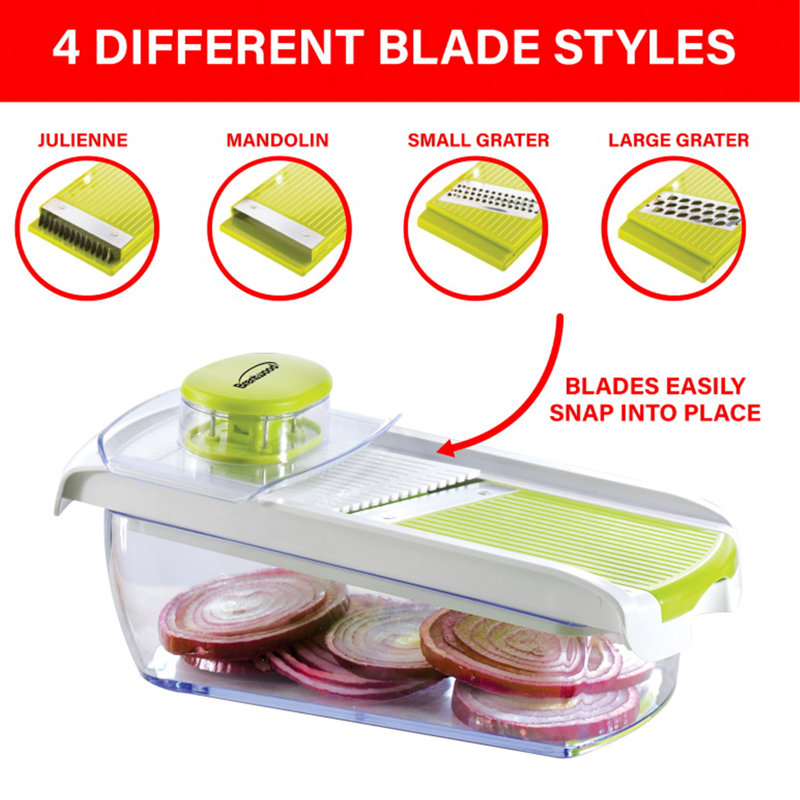 Green BPA-Free Mandoline Slicer with 5-Cup Storage Container