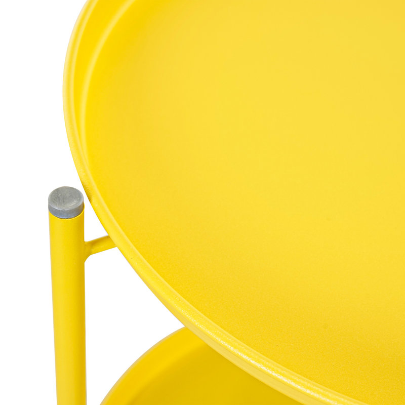 Table d'appoint pliante ronde en métal Caira, Jaune