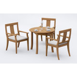 4 Seats 5 Pcs Grade-A Teak Wood Dining Set: 36" Round Table And 4 Osborne Arm Chairs #11OS0704