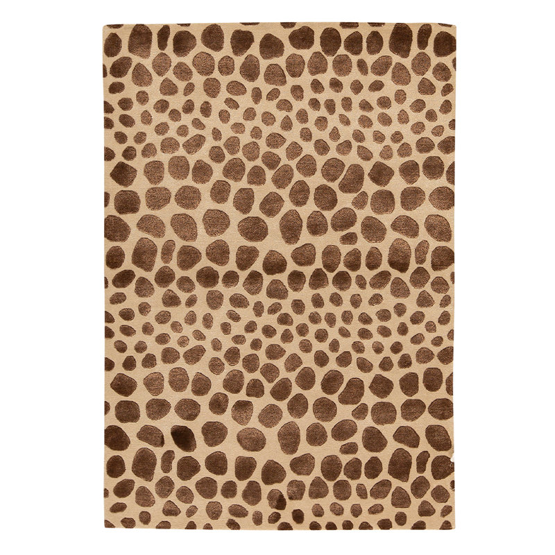 Tapis beige et brun noué à la main de haute qualité