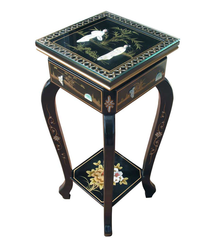 Mother of Pearl Hand Painted Plant Stand