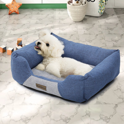 Lit pour chien Cuddler, canapé-lit pour chien avec côtés, fond antidérapant pour petits et moyens chiens, lavable à la machine