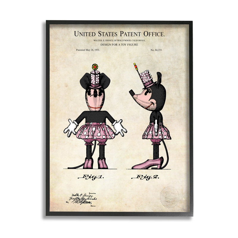 Souris, personnage, figure, giclée, art par Karl Hronek, Giclée encadrée noir minuit, H 20 po x l 16 po x P 1,5 po