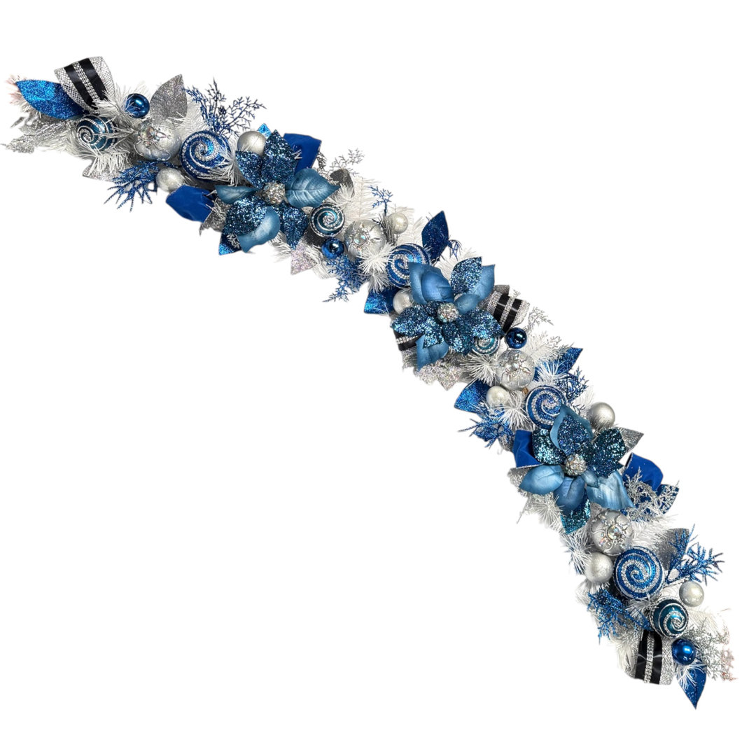 Lux Blue Christmas 60'' in. Faux Poinsettia Garland The Holiday Aisle®