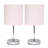 Amandev Simple Designs Mini Basic Table Lamp with Drum Fabric Shade-42754655