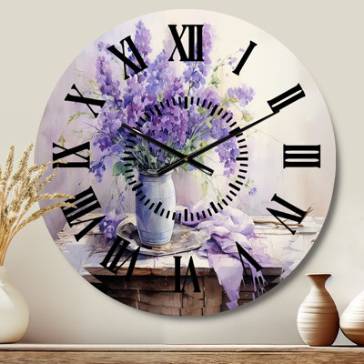 Horloge murale Violets Farmhouse Still Life - Violets