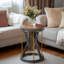 Abraham 12.59" W Rustic Tensegrity Round End Table