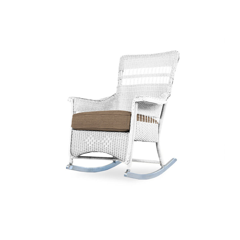 Nantucket Outdoor Rocker Chair, White, Demo Stone