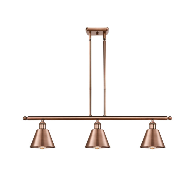 Dallyn 3 - Light Kitchen Island Pendant, No Bulb Included, Antique Copper, Antique Copper