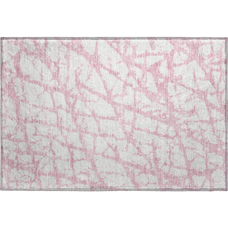 Premium Machine Washable Prisco Pink Rug, Rectangle 1'8" x 2'6"