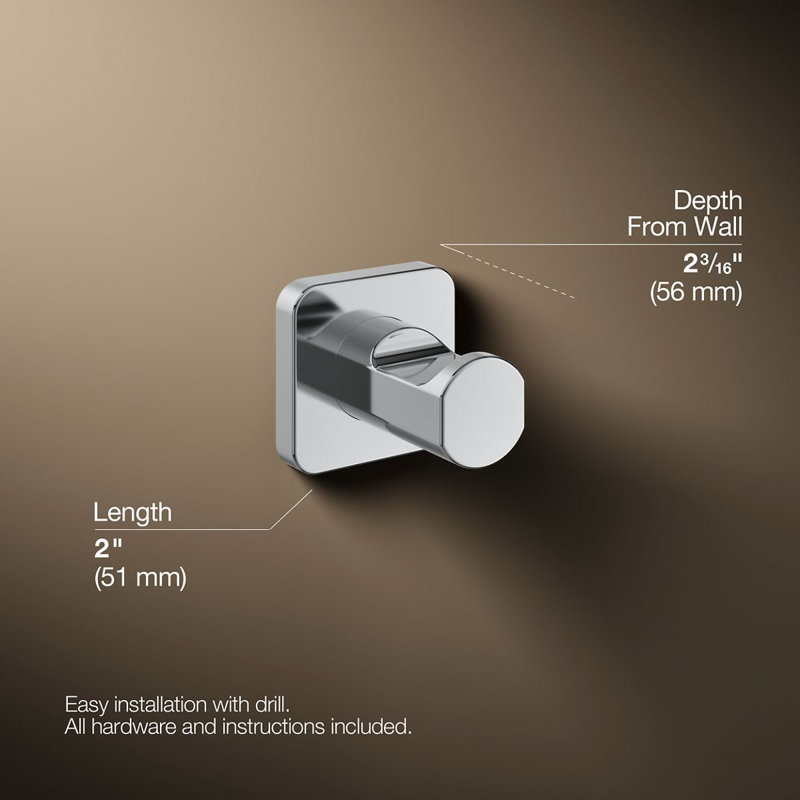 Parallel™ Robe Hook, Polished Chrome