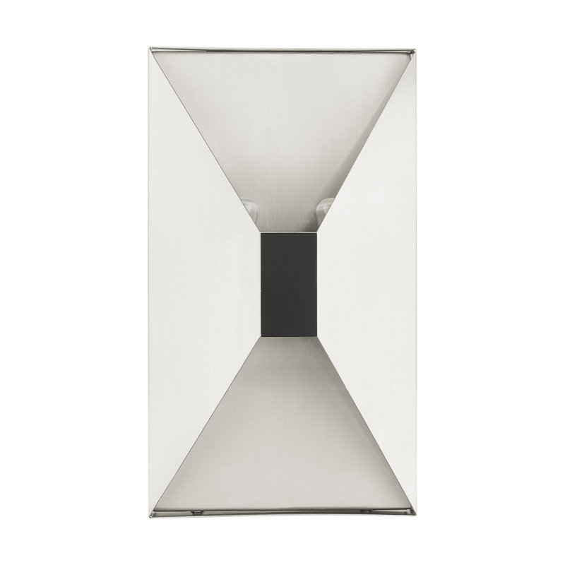 Engela Steel Flush Mounted Sconce, Brushed Nickel/Black