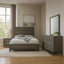 Ensemble de chambre avec grand lit 4 pièces, commode et miroir Mela, gris Chêne-117056017