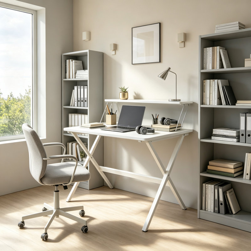 Steel Computer Desk, White