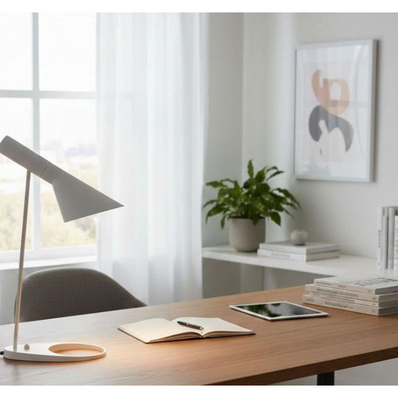 16.Atlanta Lamp, White, 14" H x 13" W x 10" D