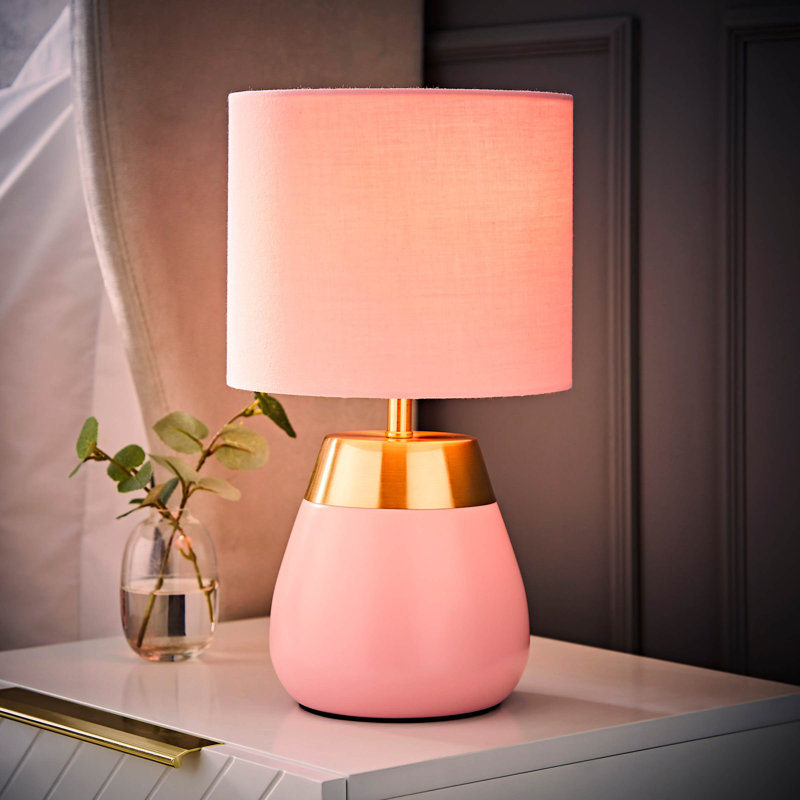 Allec Table Lamp, Pink, Pink