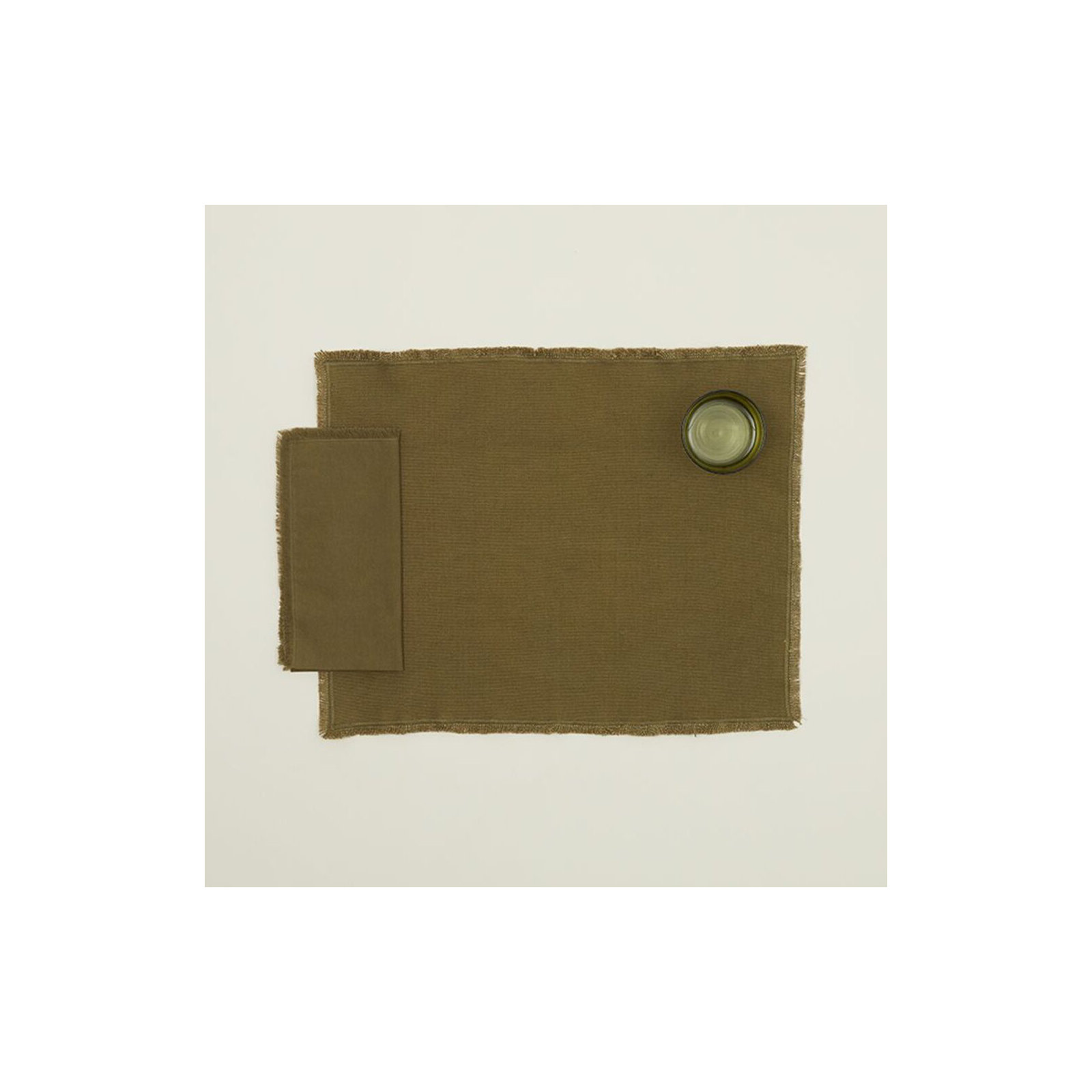 Jarmaine Cotton Rectangle Placemat, Olive