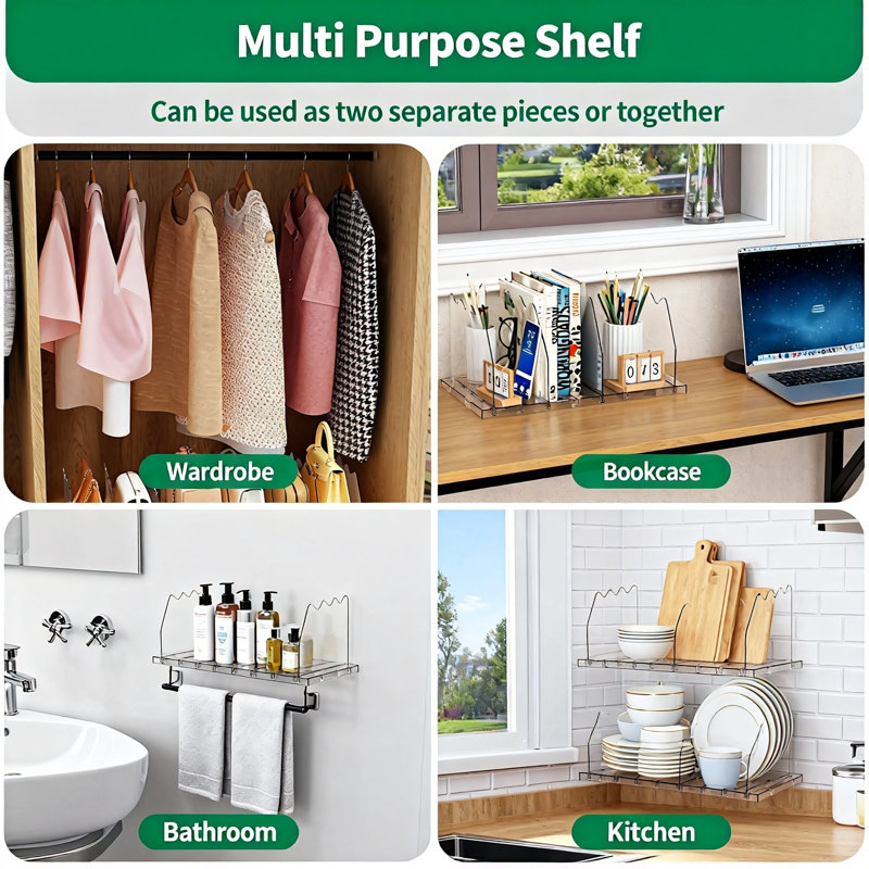 Séparateur de tablette réglable pour organisateur de placard, sac à main et sac à main, paquet de 1 (transparent)