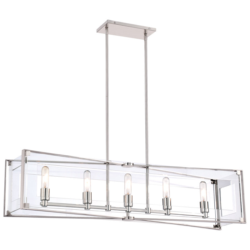 Ealy 5 - Light Polished Nickel Kitchen Island Pendant