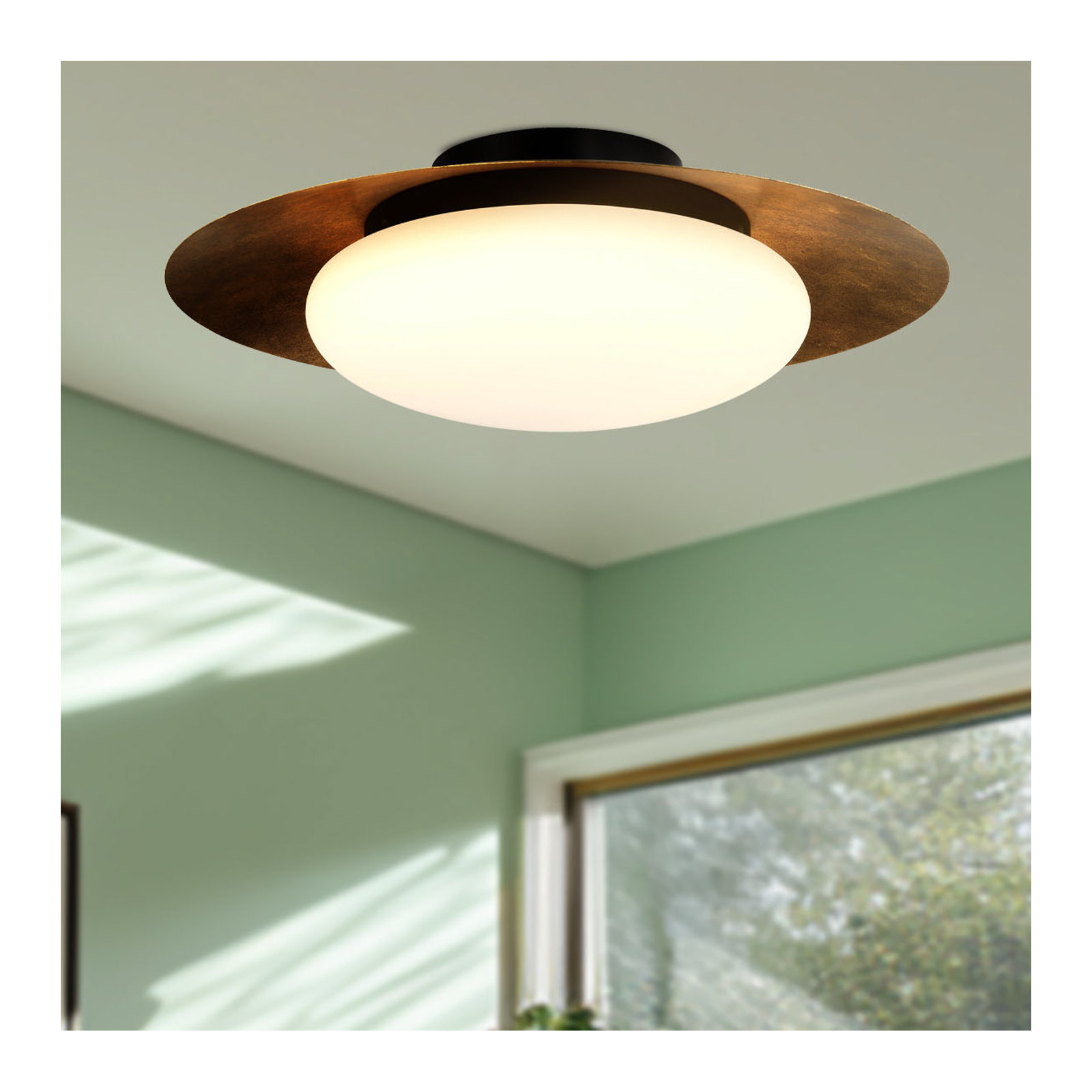 Haines Single Light Glass LED Flush Mount, 6" H x 18" W x 18" D