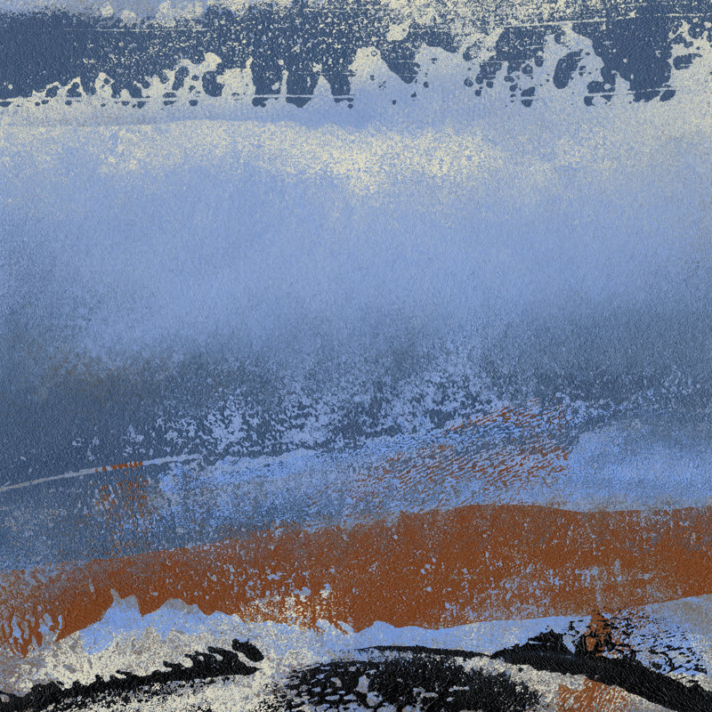 «Origin Abstract VI» par Sharon Gordon - peinture sur toile tendue, H 12 po x l 12 po x P 1,25 po
