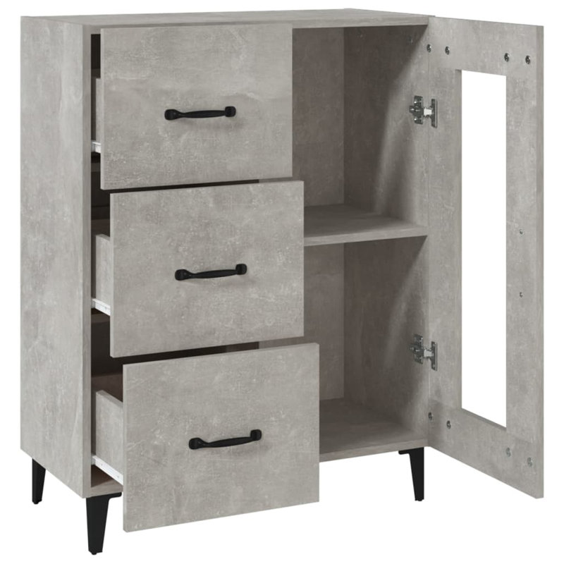 Aaroh 69.5Cm Wide 3 Drawer, Grey