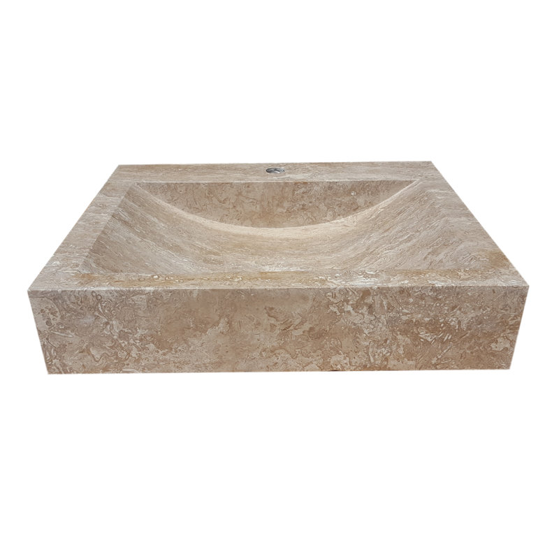 TashMart 17.5'' Stone Rectangular Bathroom Sink, Afyon Noce