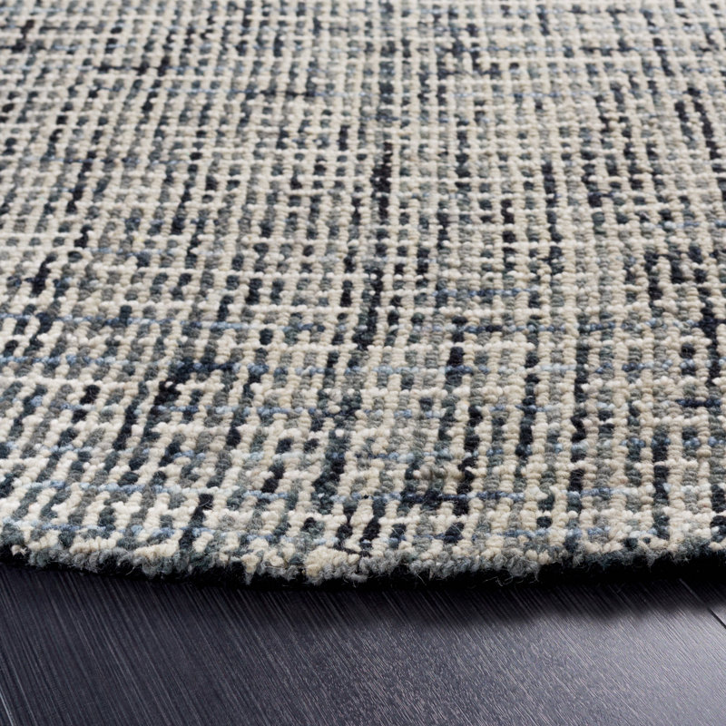 Irven Handmade Tufted Wool Dark Gray Area Rug, Round 6'