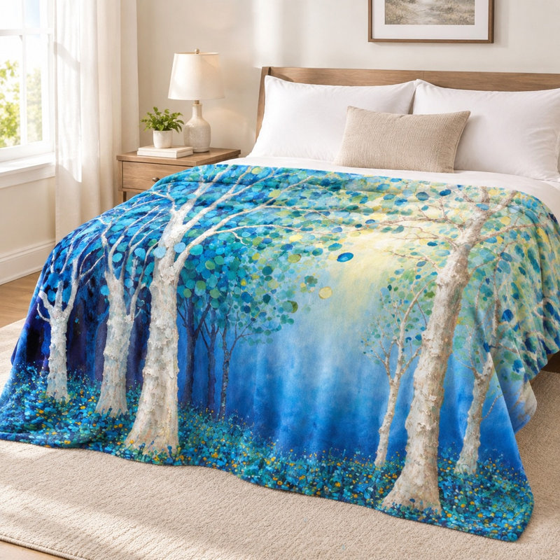Couverture en flanelle Artistic Forest Trees, L 60 po x l 50 po