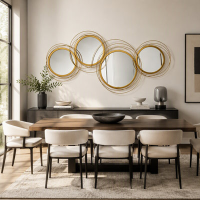 Modern Multi-Circle Wall Mirror with Overlapping Rings,Artistic Wall Mirror,Wall Mirror,Art Mirror(Only Wall Mirror)