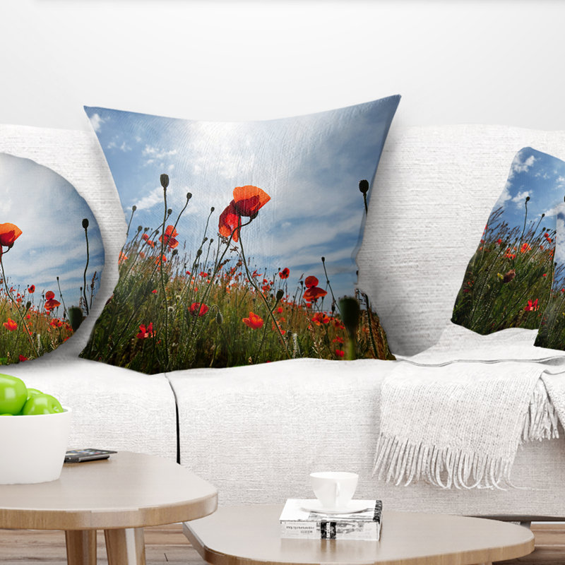 Coussin floral, 16 po x 1 po, Carré