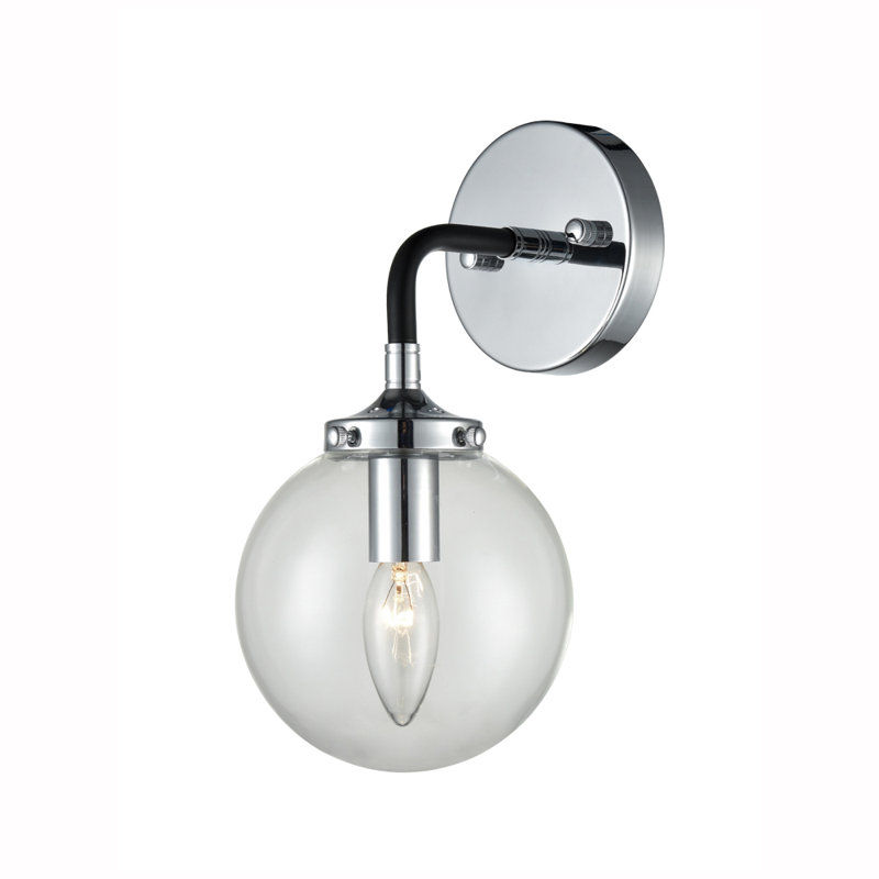 Ferrel Armed Sconce, Black/Silver