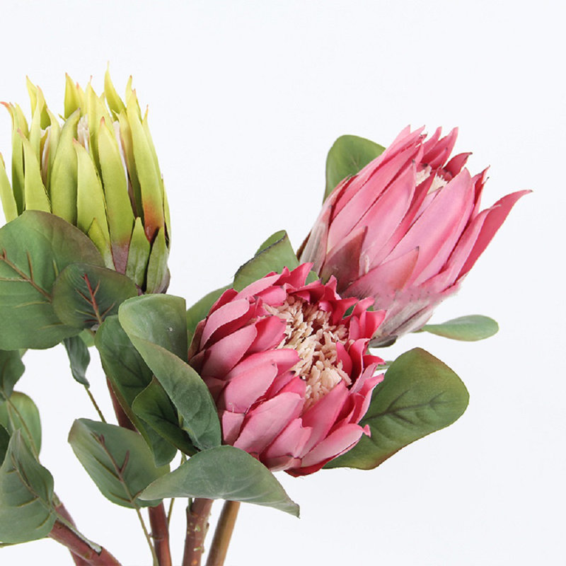 Tiges de fleurs artificielles protea cynaroides, 1 tige, vert