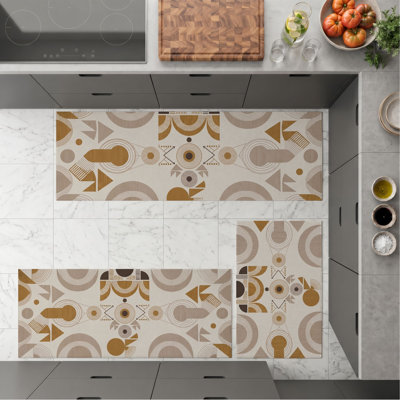 Tapis de cuisine géométriques abstraits et lavables antidérapants