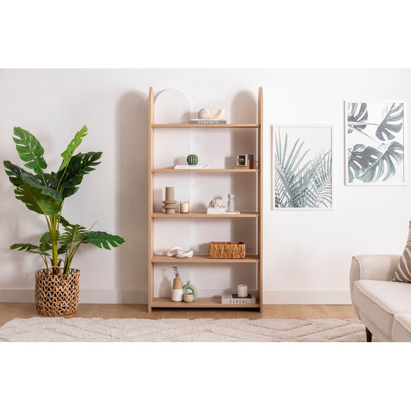 Stylish Bookshelf, Sapphire & White, 35.4 x 11.8 x 70.9 inches | 100% Melamine Coated Particle Board, Thickness: 0.7 inches | Perfect for Home Office, Living Room, or Study - Elegant & Durable Design