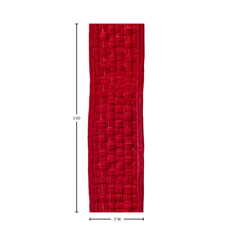 Ruban tressé en velours 5 po X3Y, Red