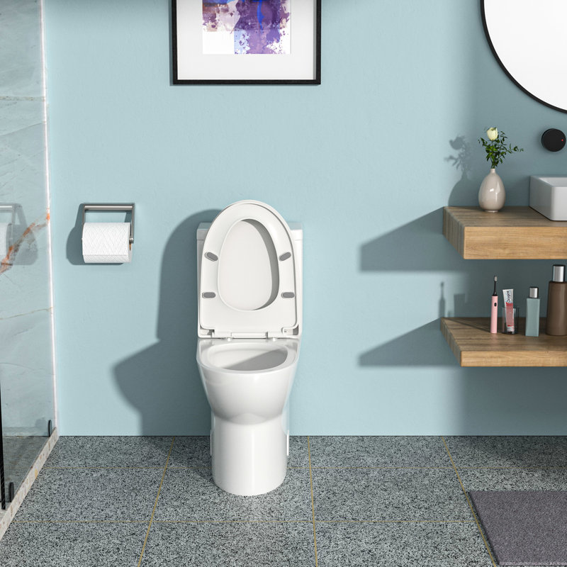 One Piece Ceramic Bathroom Toilet - Siphon Flushing, Hygienic Flush Modern Dual Flush, Stylish And Functional