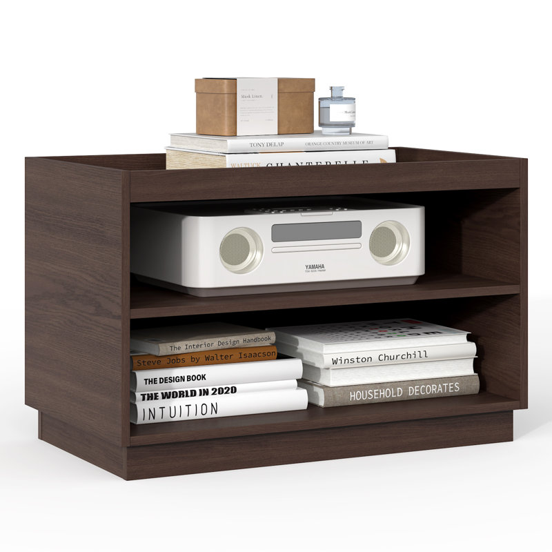 2 bacs de rangement empilables de 28 po de large avec compartiment ouvert pour les organisateurs de garde-robe, organisateur de placard empilable en bois, grandes unités de rangement modernes pour le couloir du salon, noir