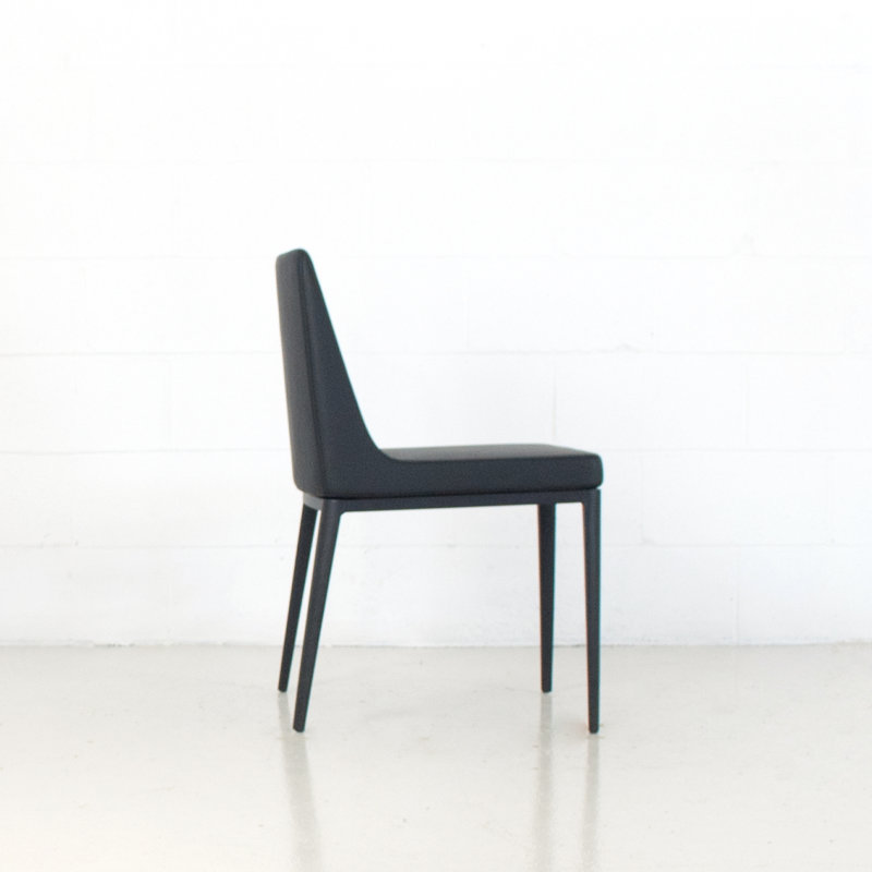 18'' H Faux Leather Upholstered Side Chair, Black