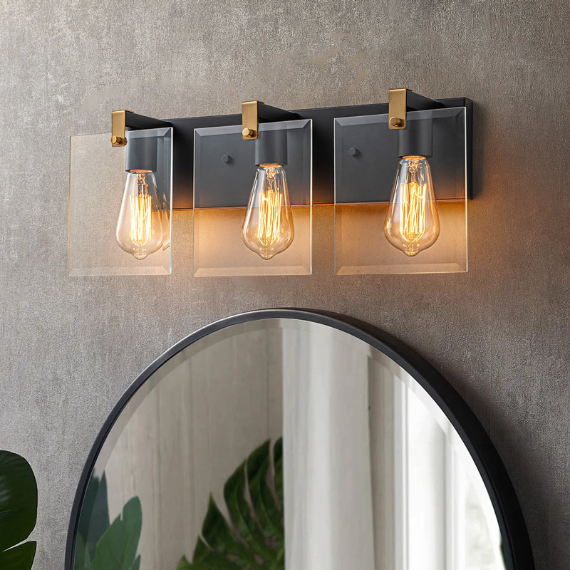 Éclairage pour meuble-lavabo en verre biseauté 3 lumières