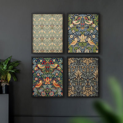 «Vintage Abstract Print», reproduction encadrée CLXVII - ensemble de 4