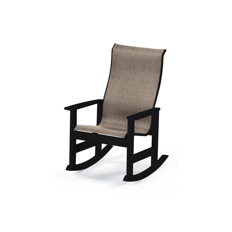 Chaise berçante Leeward MGP Sling Supreme, Taupe Harper Sunbrella®, Noir texturé