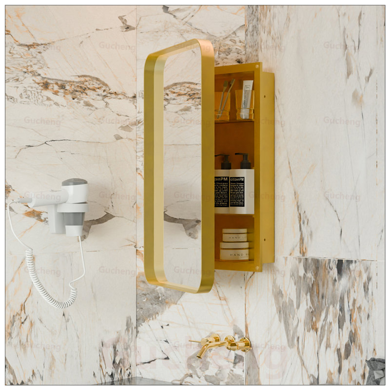 Pharmacie à cadre en métal durable avec miroir et tablettes réglables pour le rangement et la commodité de la salle de bain