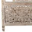  Cadre de lit très grand en bois massif sculpté floral Brighton - très grand, gris